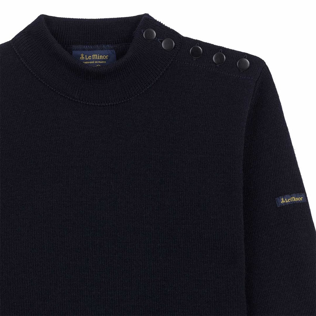 Le Minor Wool Fisherman Sweater with Button Shoulder – Tourneur Goods
